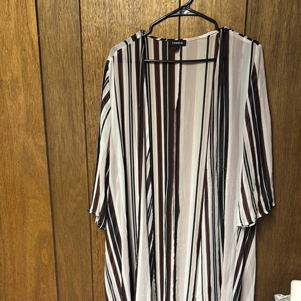 Torrid Striped Kimono Cardigan